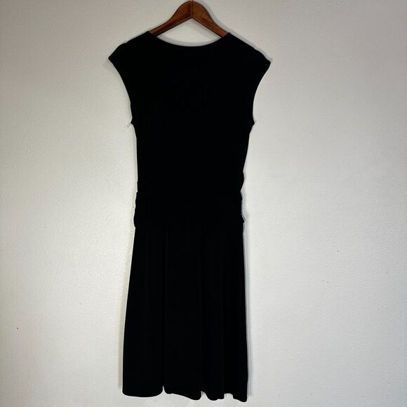 Coldwater Creek Womens Dress 10 Black Pull Over Sleeveless Front Twist made USA - Picture 2 of 10